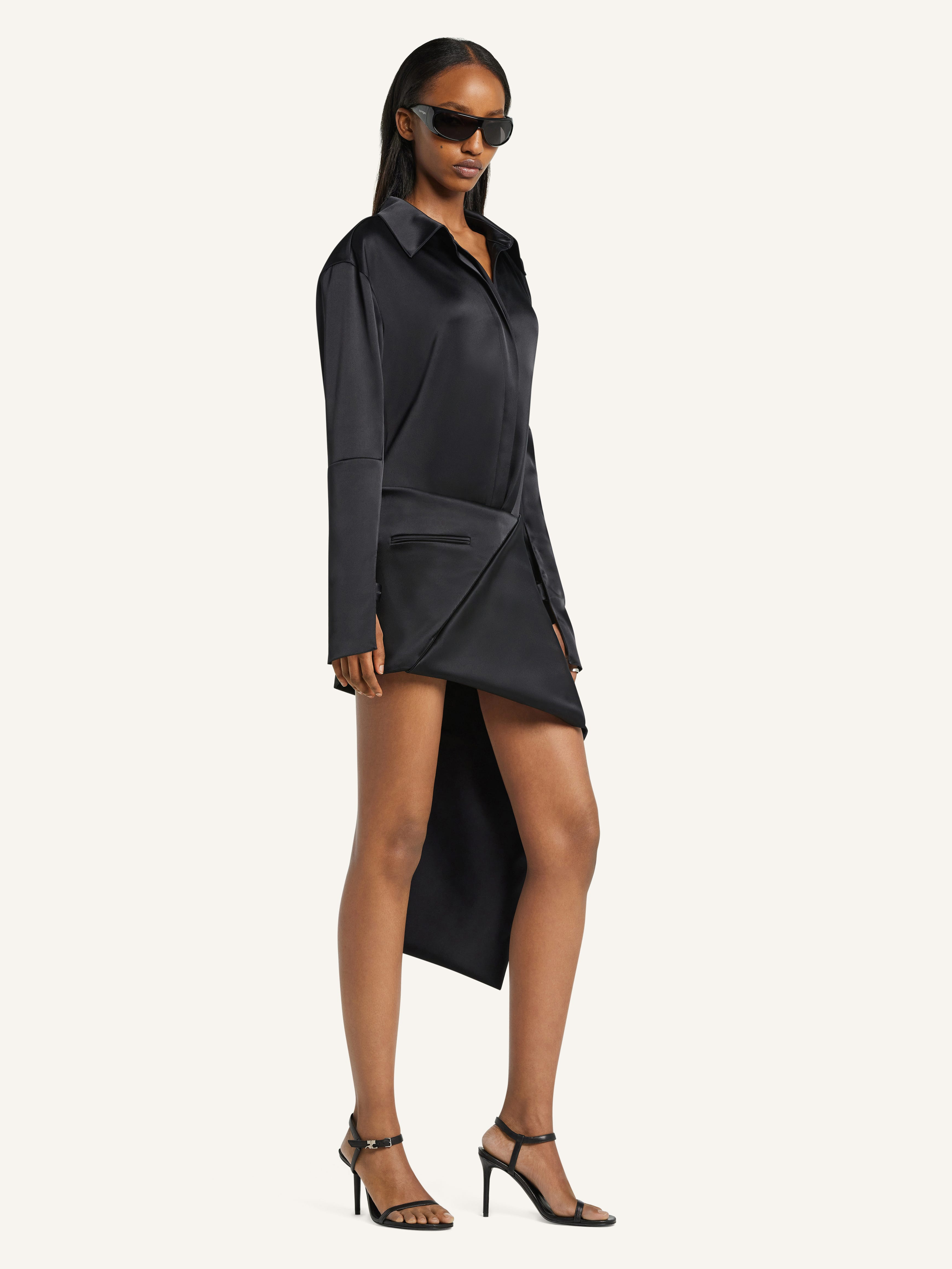 FOLDED SATIN MINI-SKIRT - 3