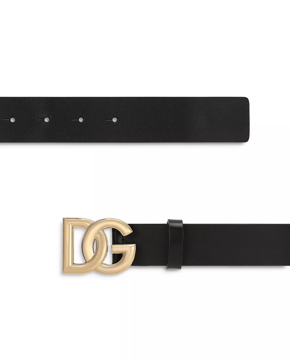 Men's Leather DG Logo Pin Buckle Belt - 3