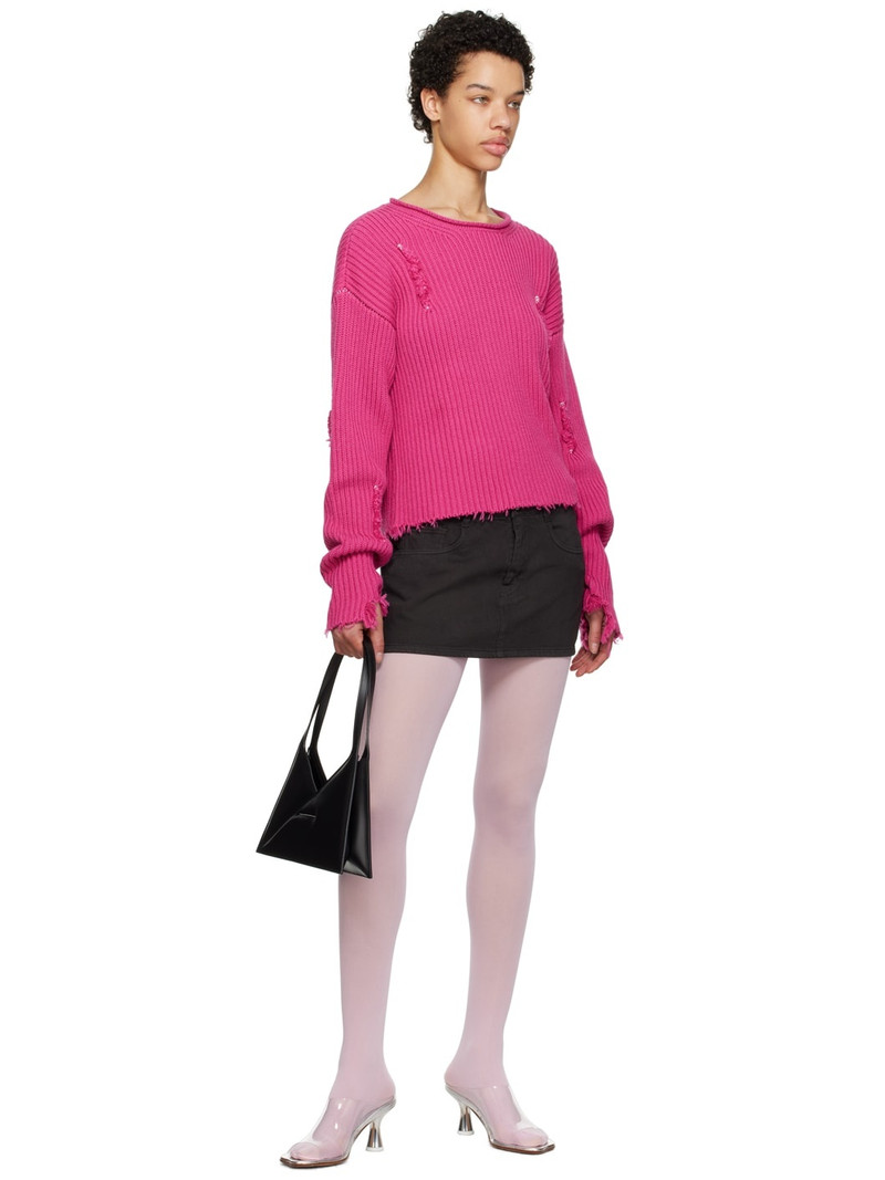 MM6 Maison Margiela Black Five-Pocket Denim Miniskirt outlook