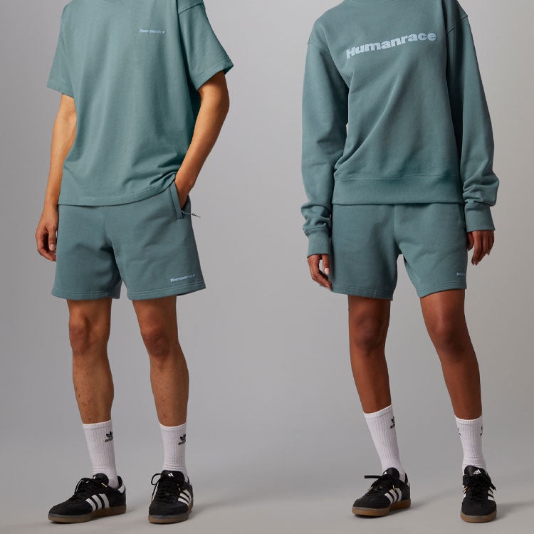 adidas x Pharrell Humanrace Small Logo Shorts 'Grey Blue' HJ7068 - 2