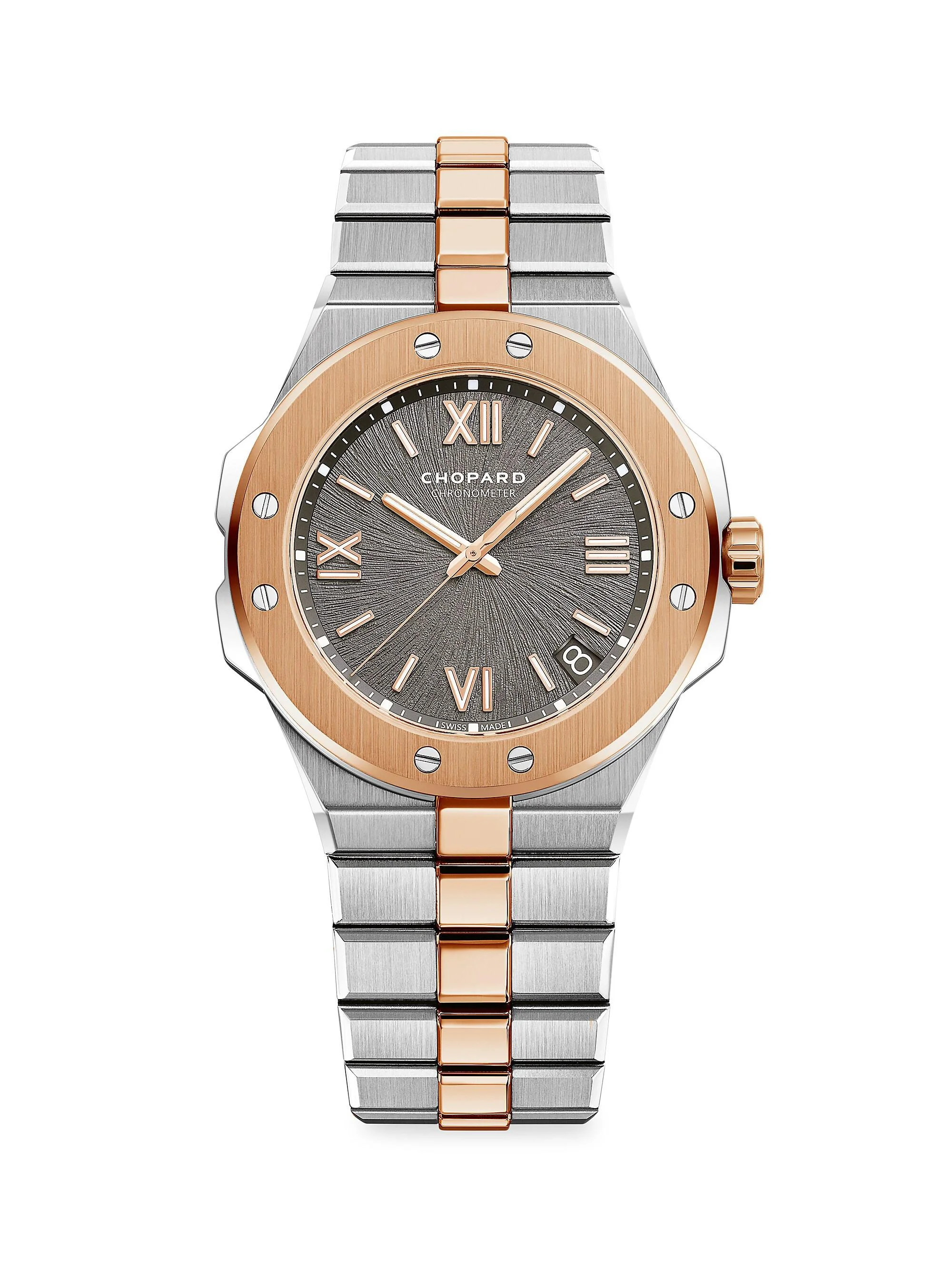 Men's Alpine Eagle 18K Rose Gold & Stainless Steel Bracelet Watch - Stainless Steel - 1