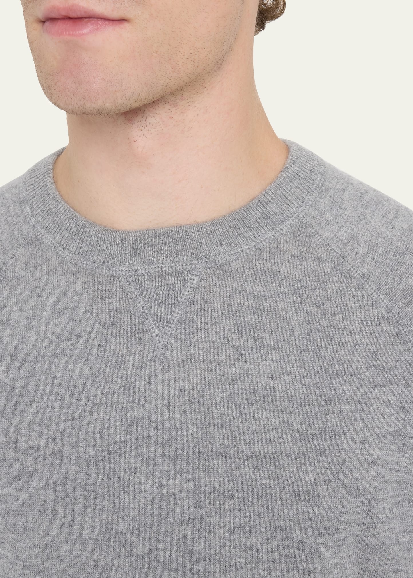 Men's Cashmere Raglan Crewneck Sweater - 5