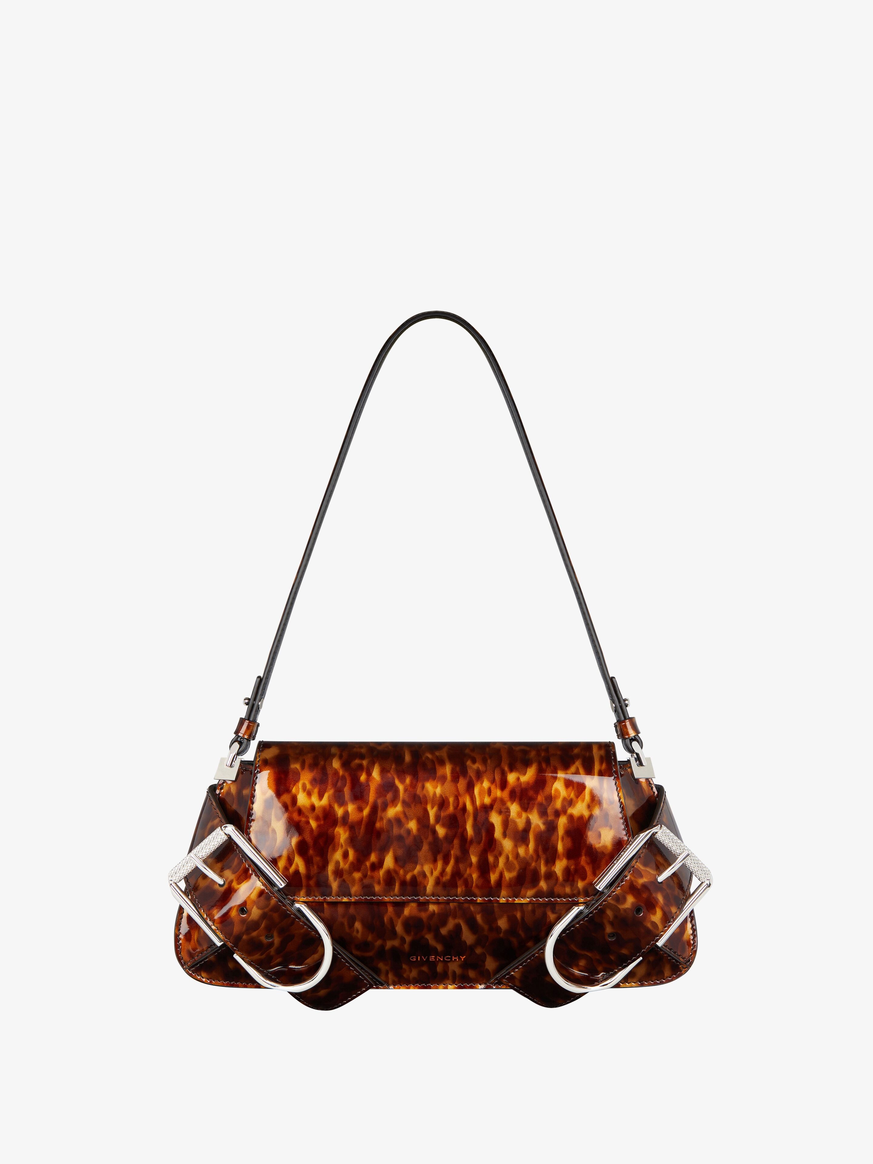 VOYOU SHOULDER FLAP BAG IN TORTOISESHELL LEATHER - 1