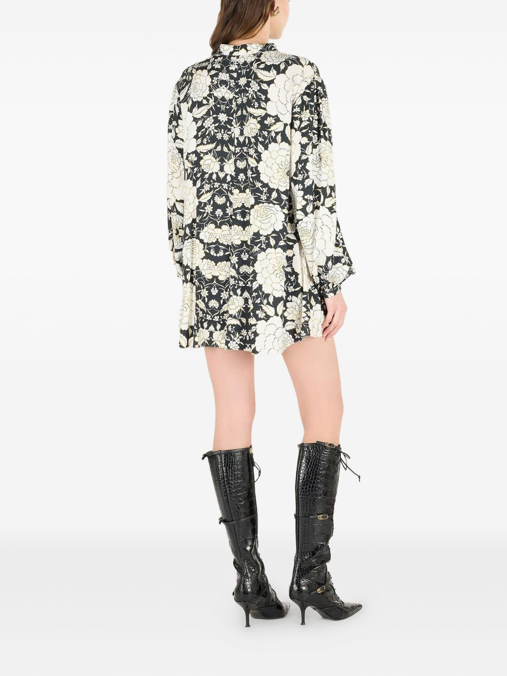 floral-print mini dress - 3