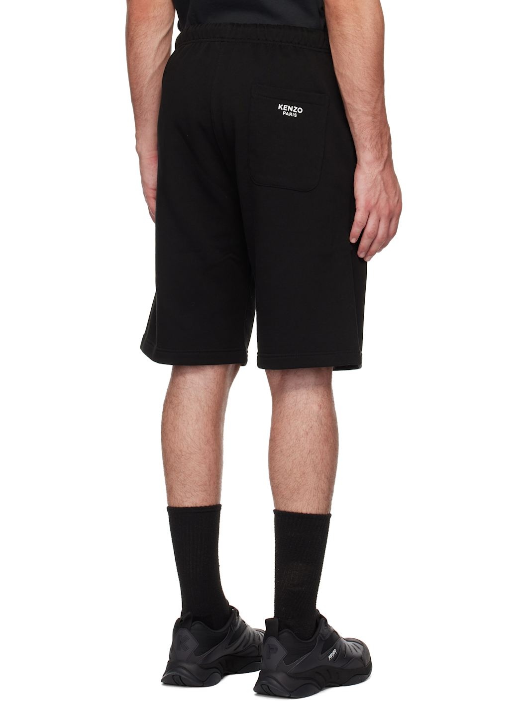 Black Kenzo Paris Pop Embroidered Shorts - 3