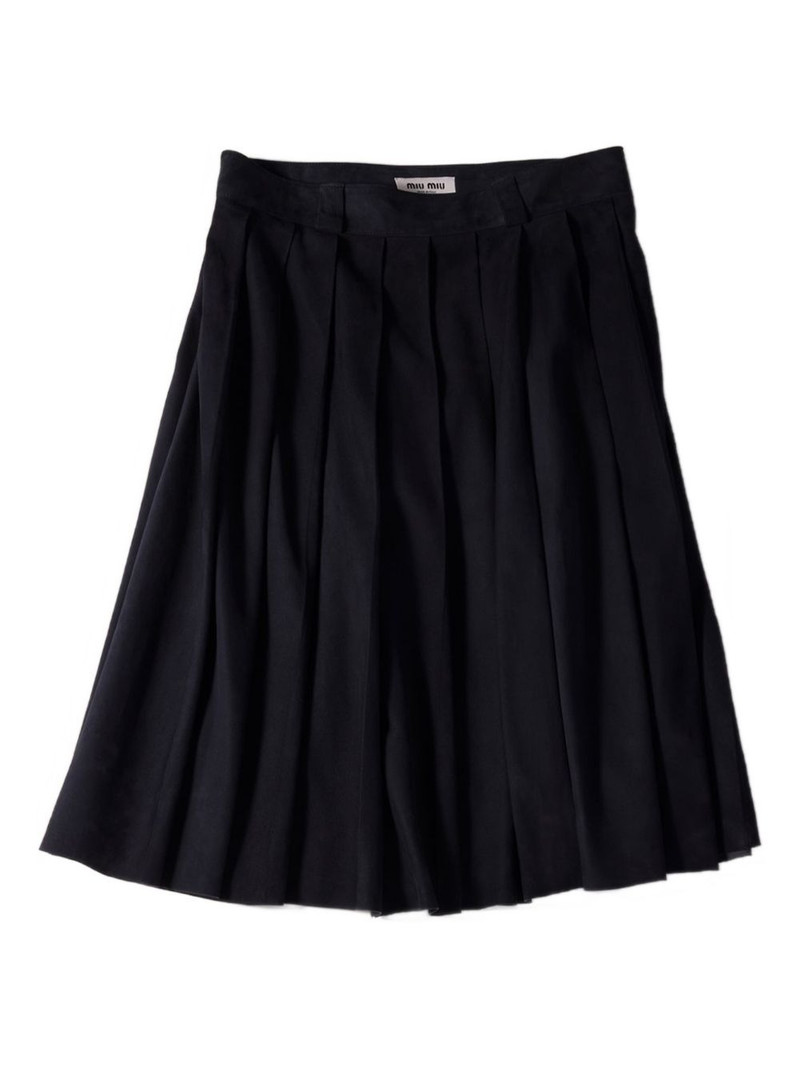 pleated suede midi skirt 1