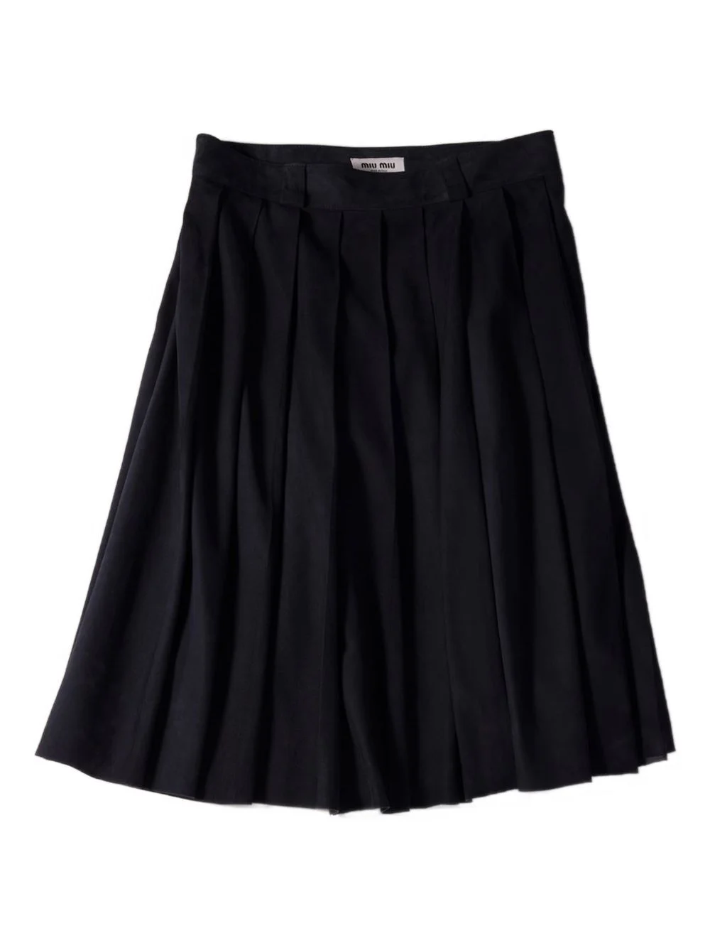 pleated suede midi skirt - 1