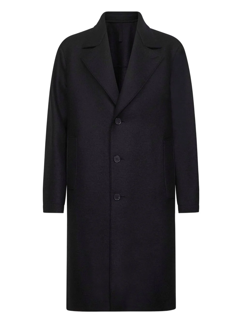 button-fastening wool coat - 1