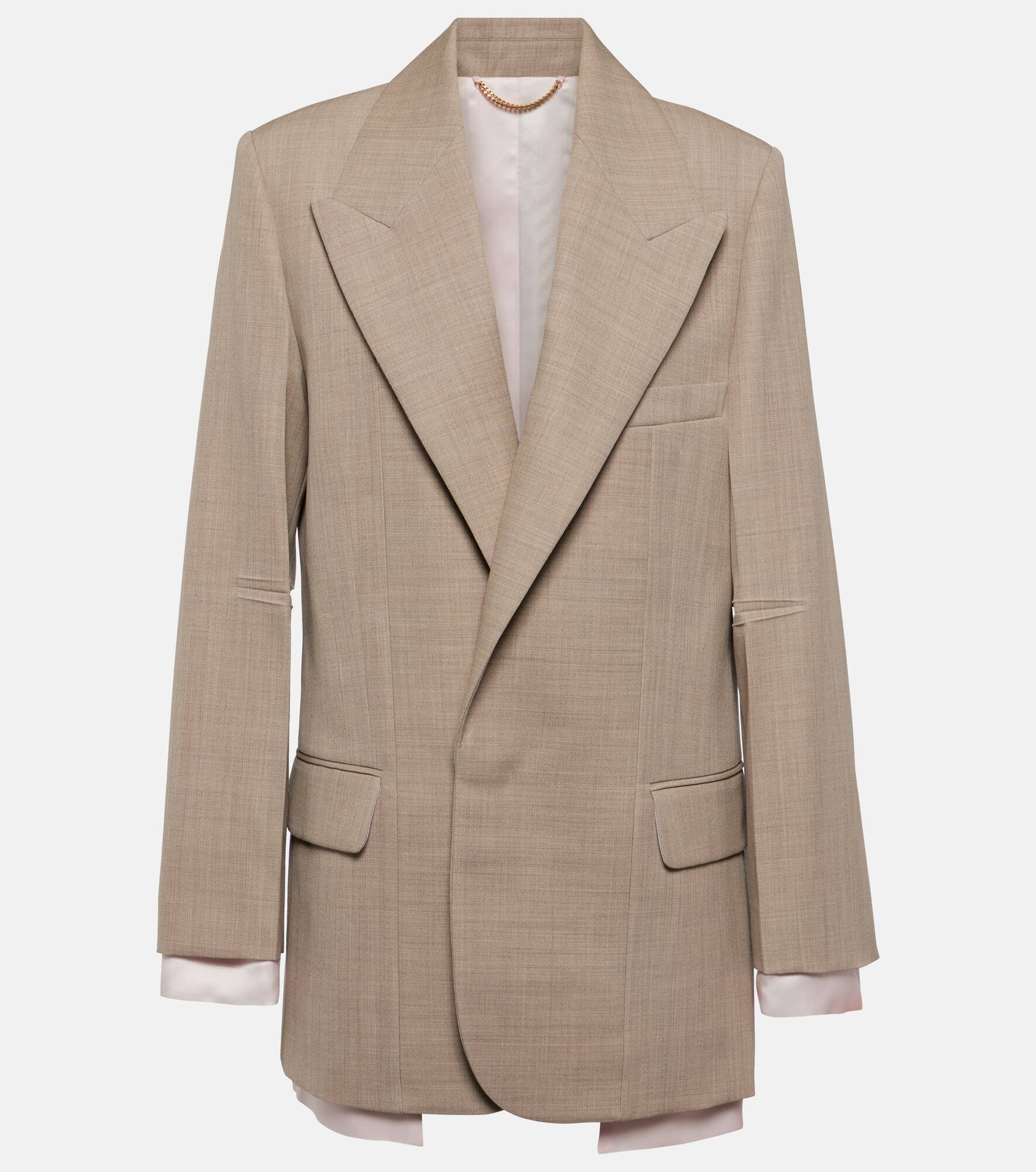 【Victoria Beckham】 Virgin-woolブレザー Cutout virgin wool blazer in black - Victoria Beckham
