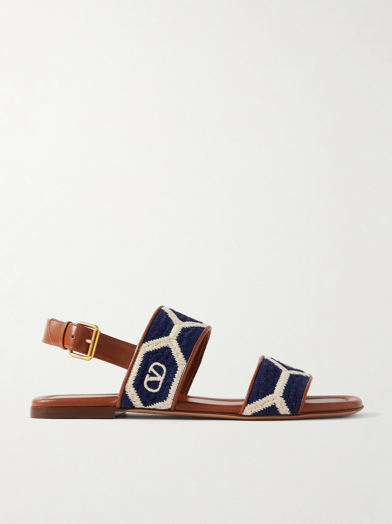Embroidered Leather Sandals 1