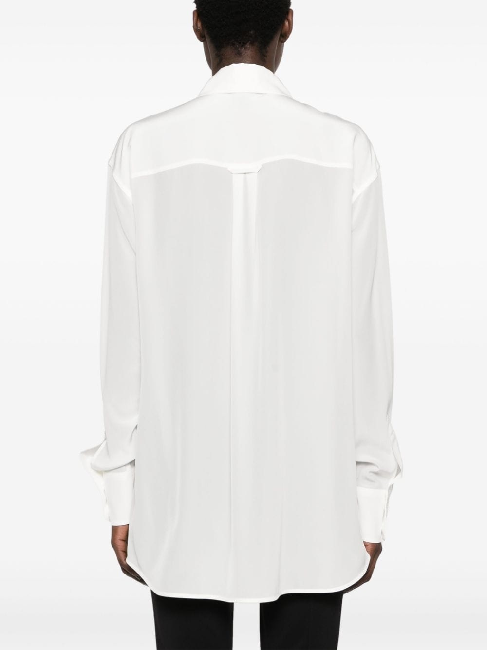 crepe de chine silk shirt - 4