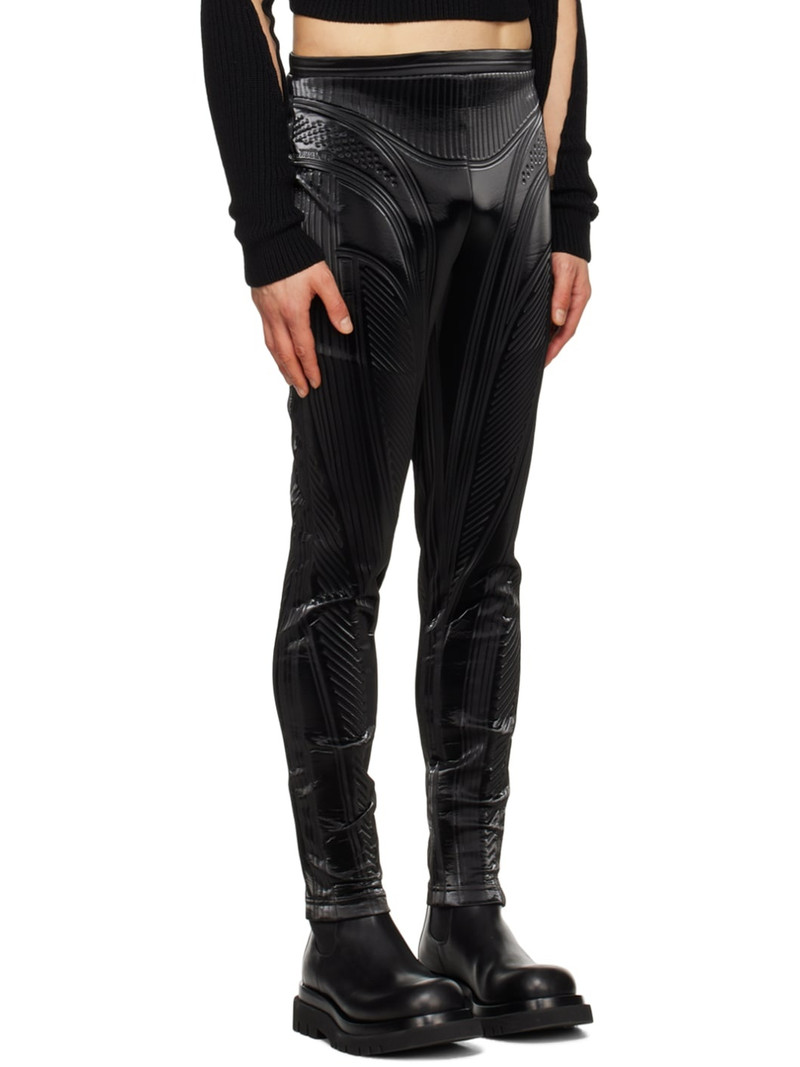 MUGLER Black Embossed Trousers outlook
