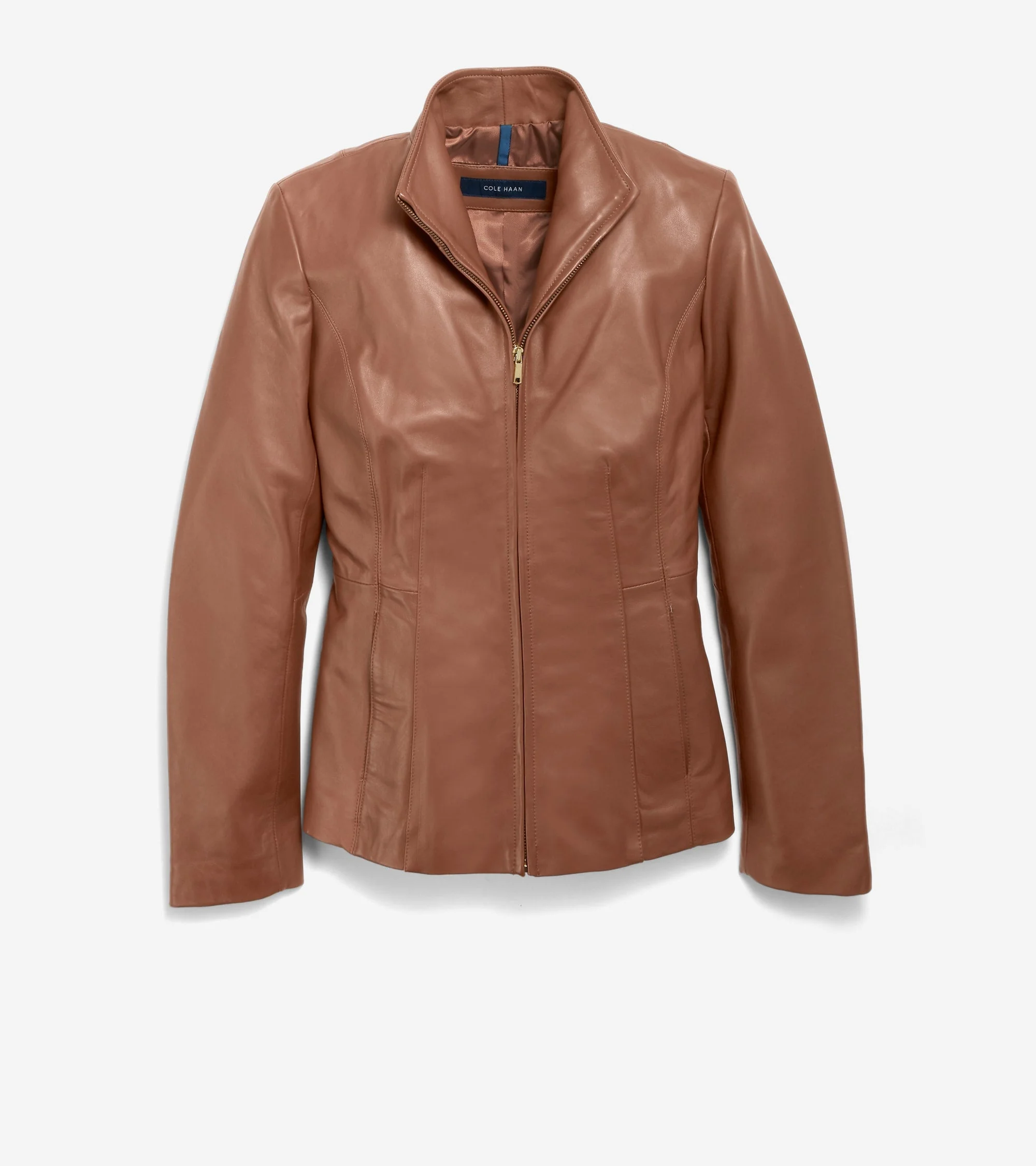 Women's Wing Collar Leather Jacket - 1