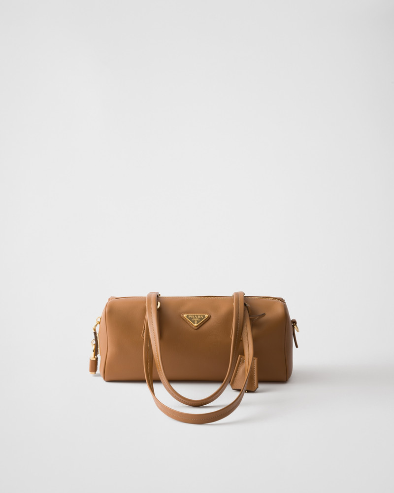 Medium leather top-handle bag with padlock - 1
