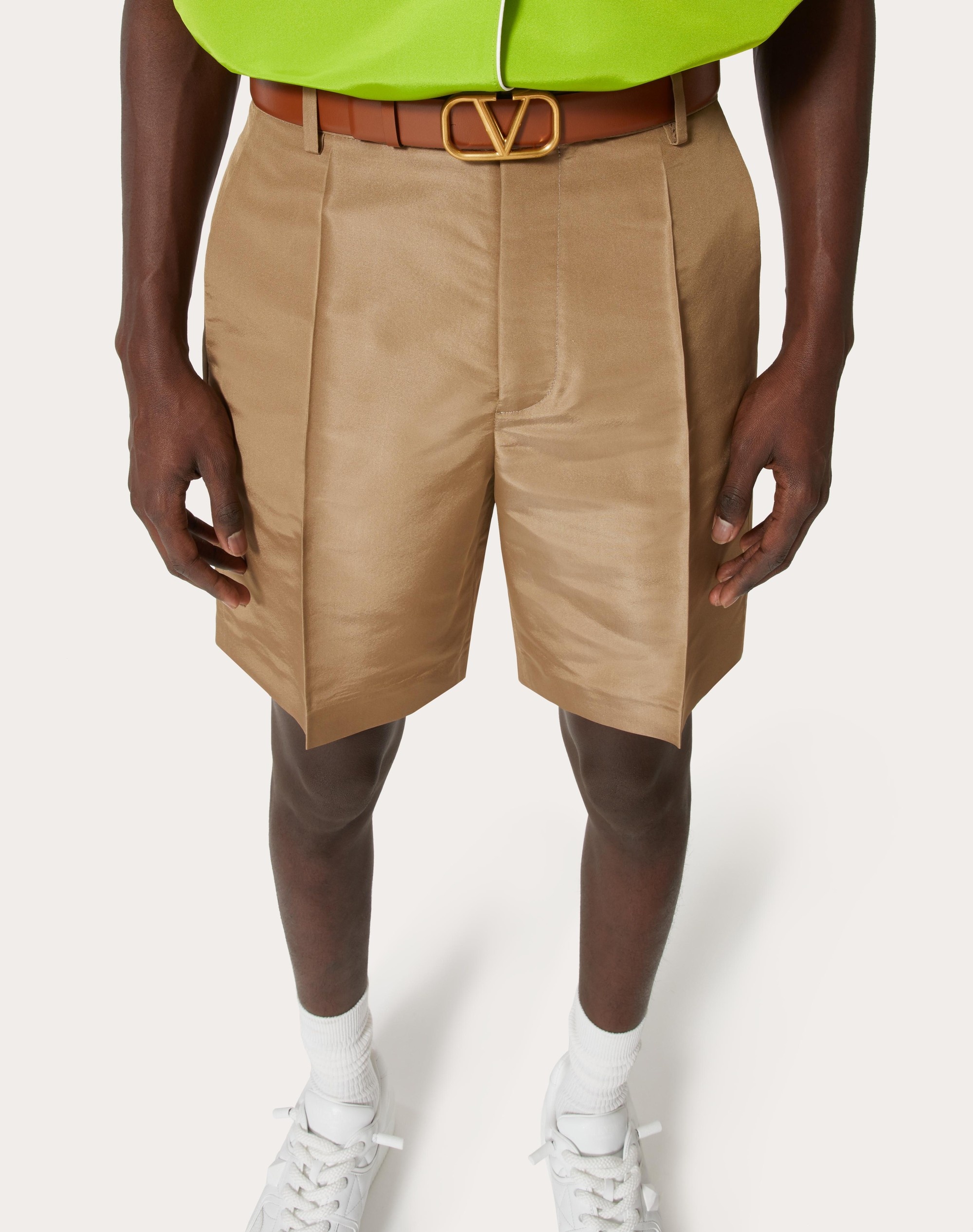 SILK FAILLE BERMUDA SHORTS - 5