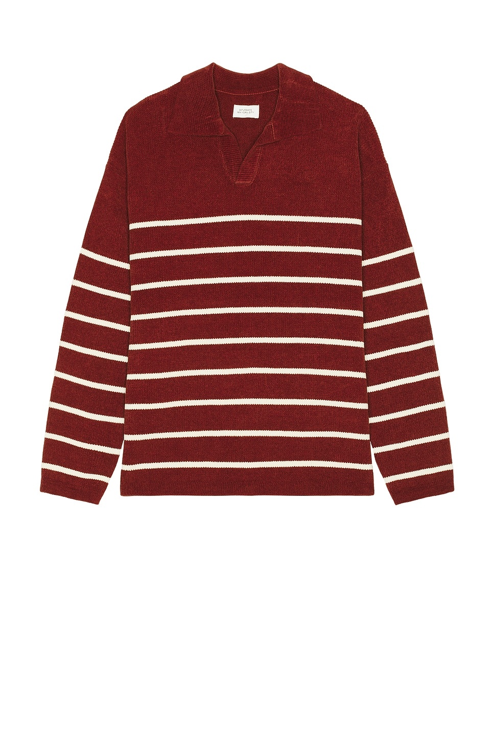 Mole Yarn Stripe Skipper Knit Polo - 1