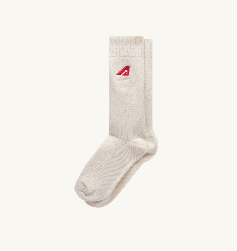 UNISEX SOCKS IN WHITE KNITTED COTTON 1