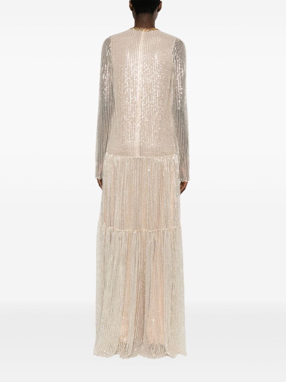 tiered sequinned gown - 4