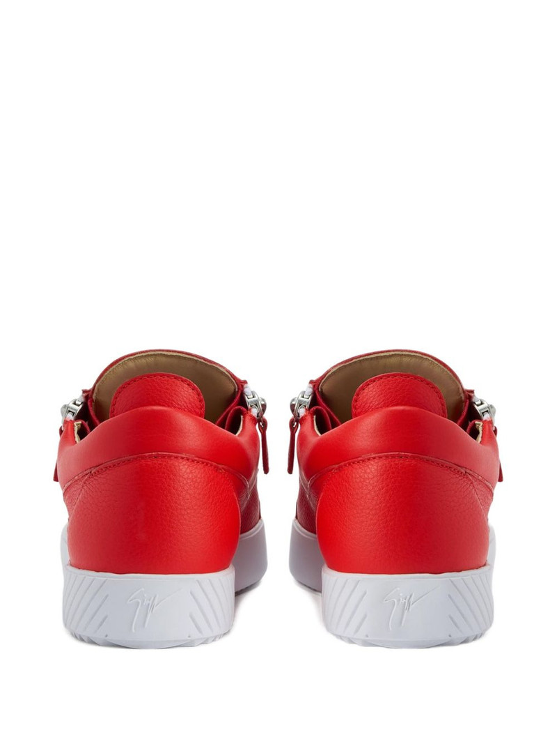 zip-detail leather low-top sneakers 3