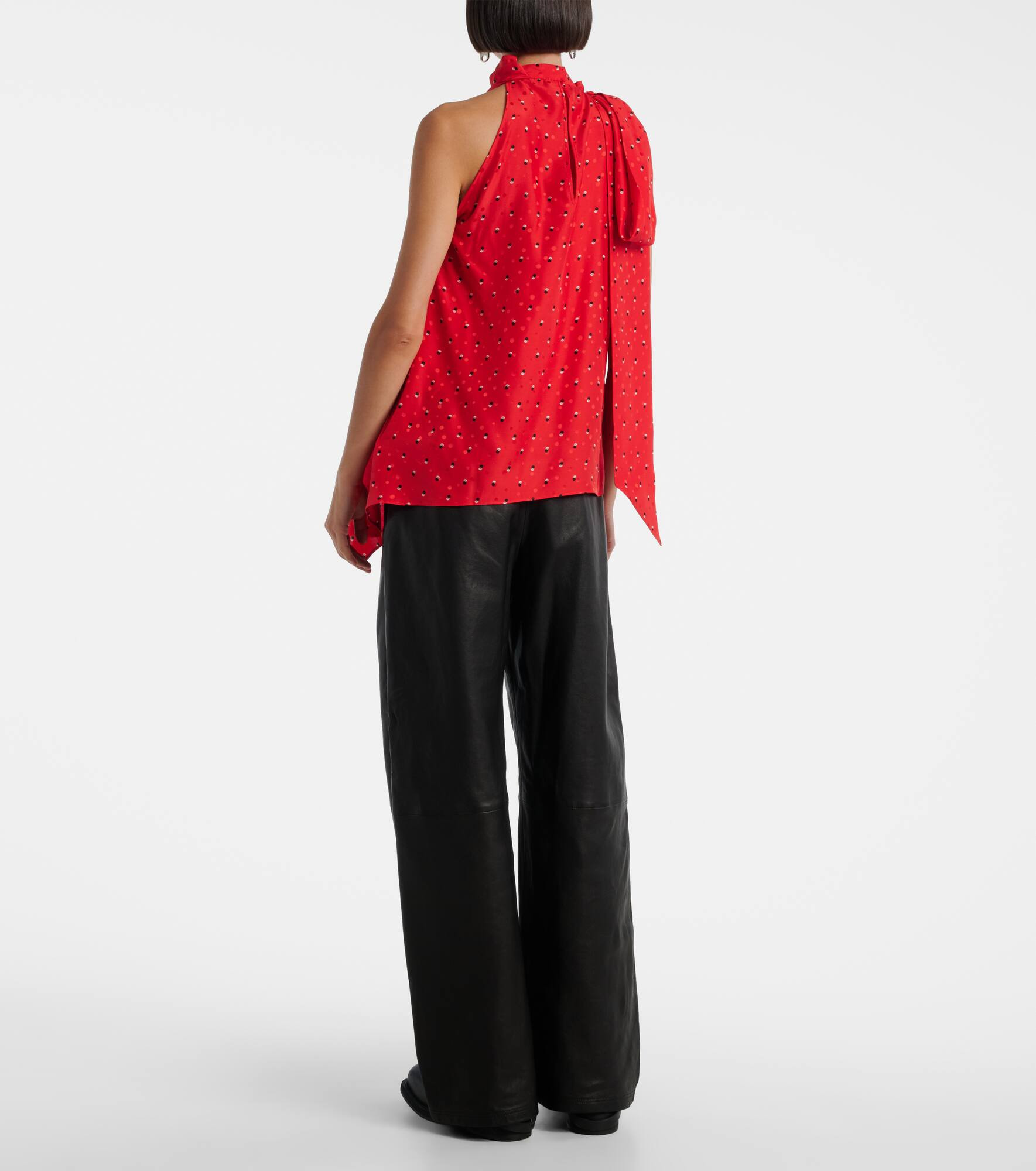 Sombana printed asymmetric silk top - 3