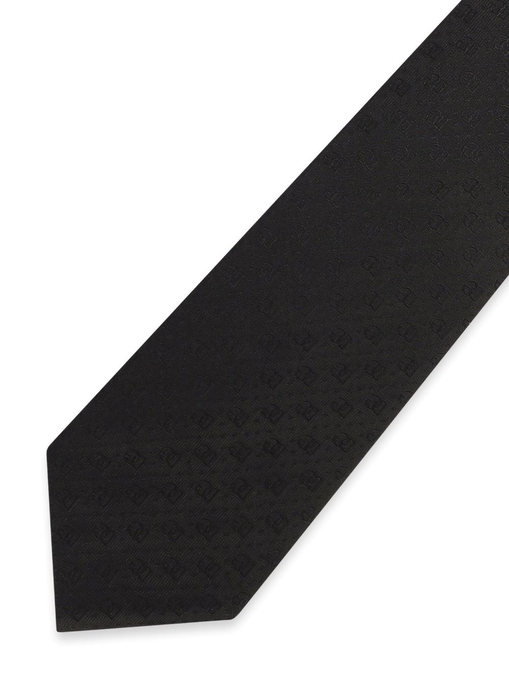 logo-jacquard silk tie - 2