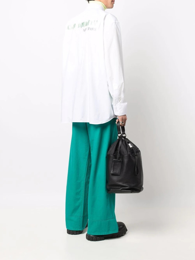 Raf Simons embroidered-logo shirt outlook