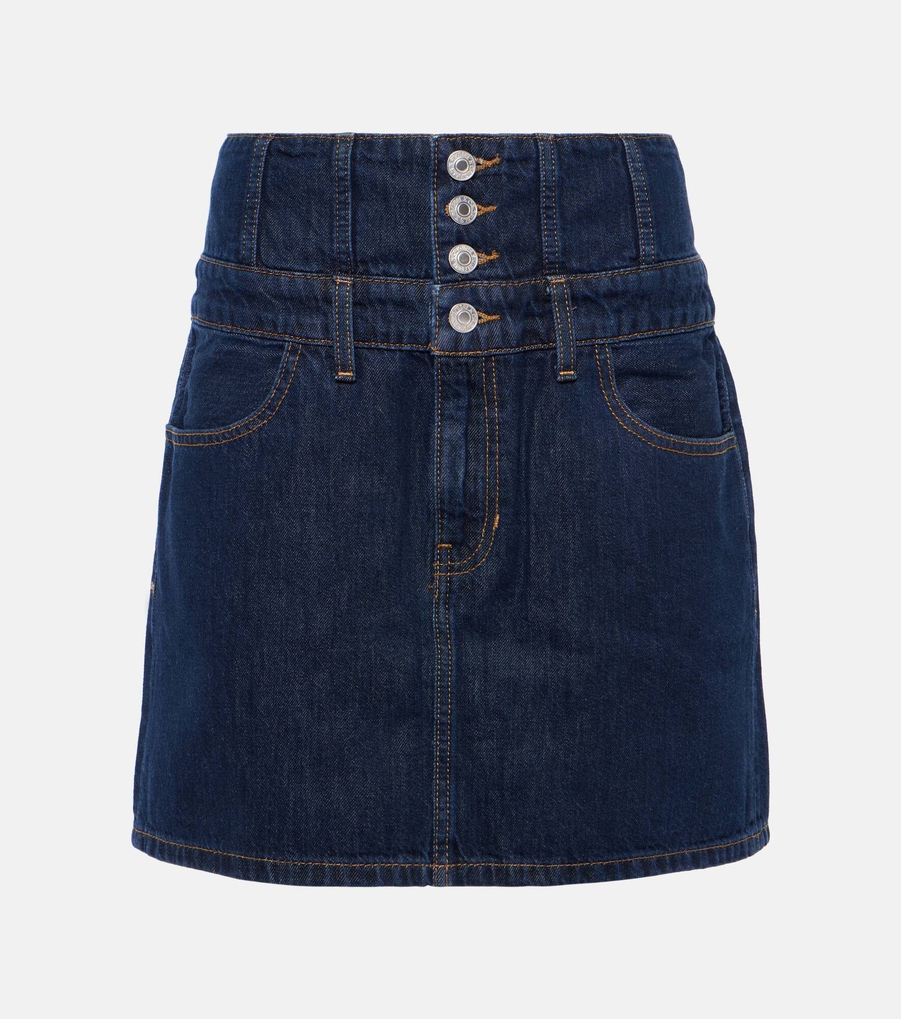 Corset denim high-rise miniskirt - 1