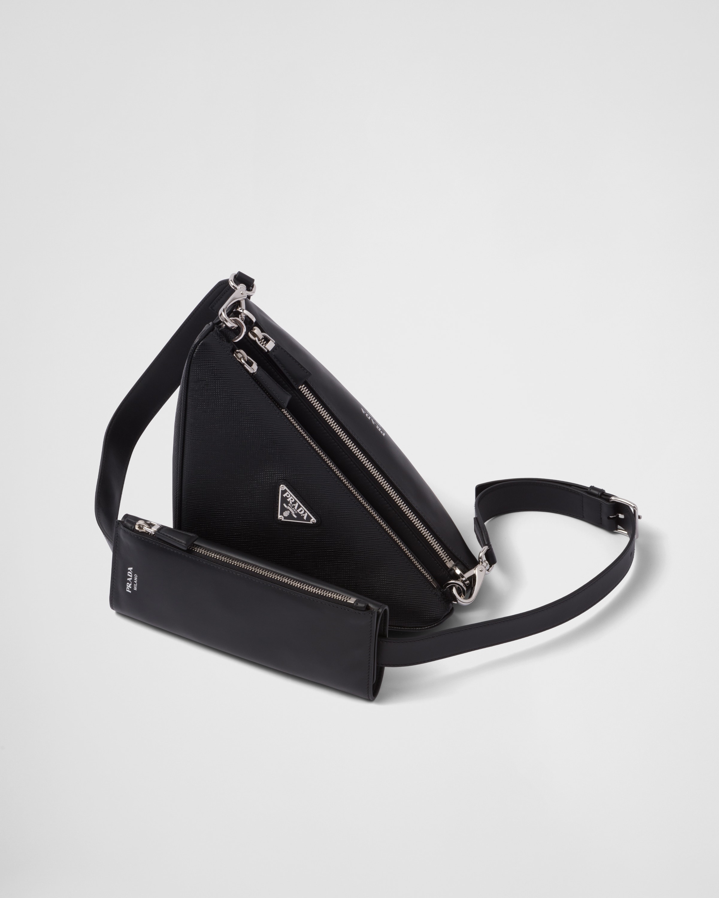 Saffiano leather and leather shoulder bag - 3