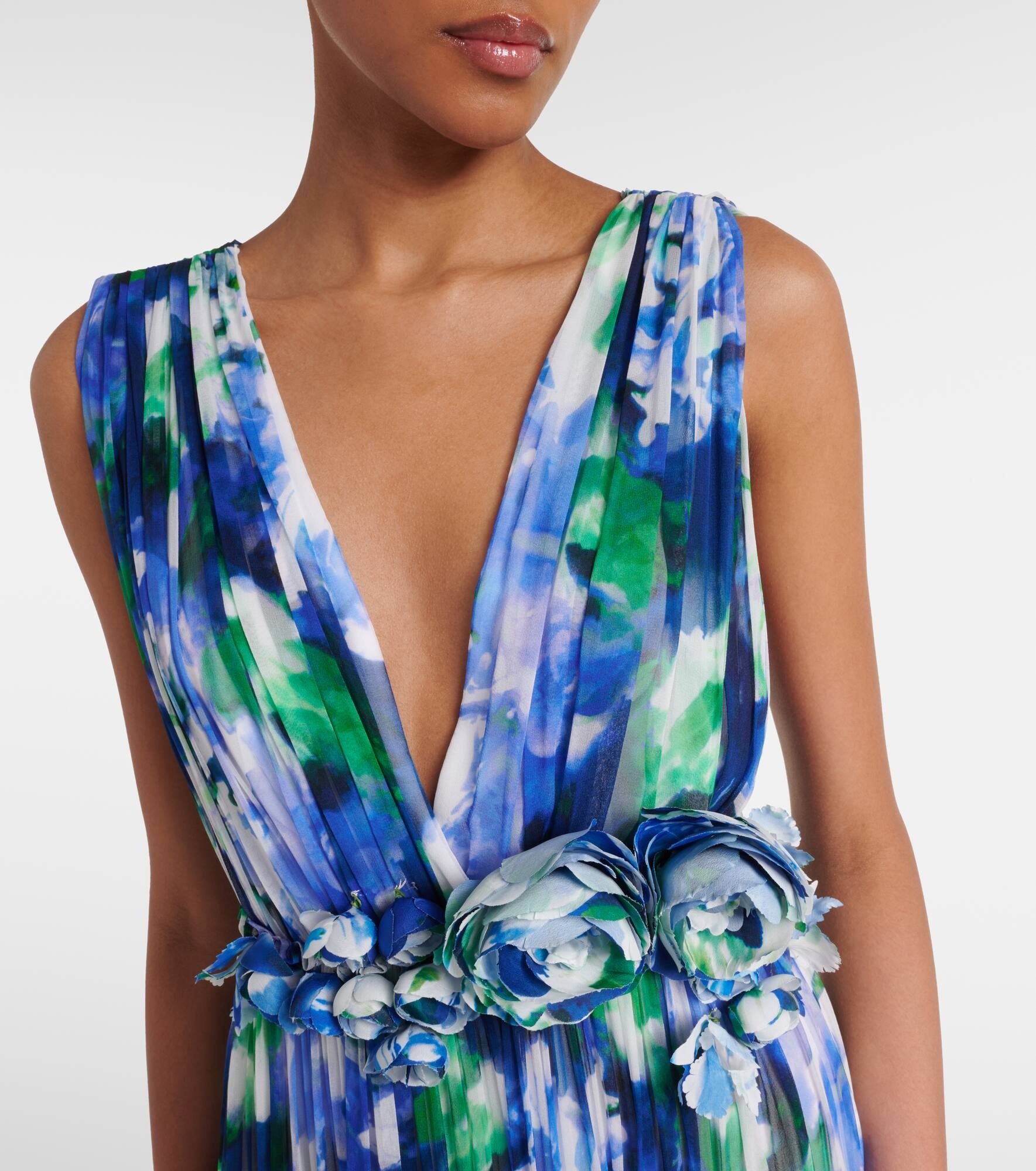 Arella floral silk georgette gown - 4