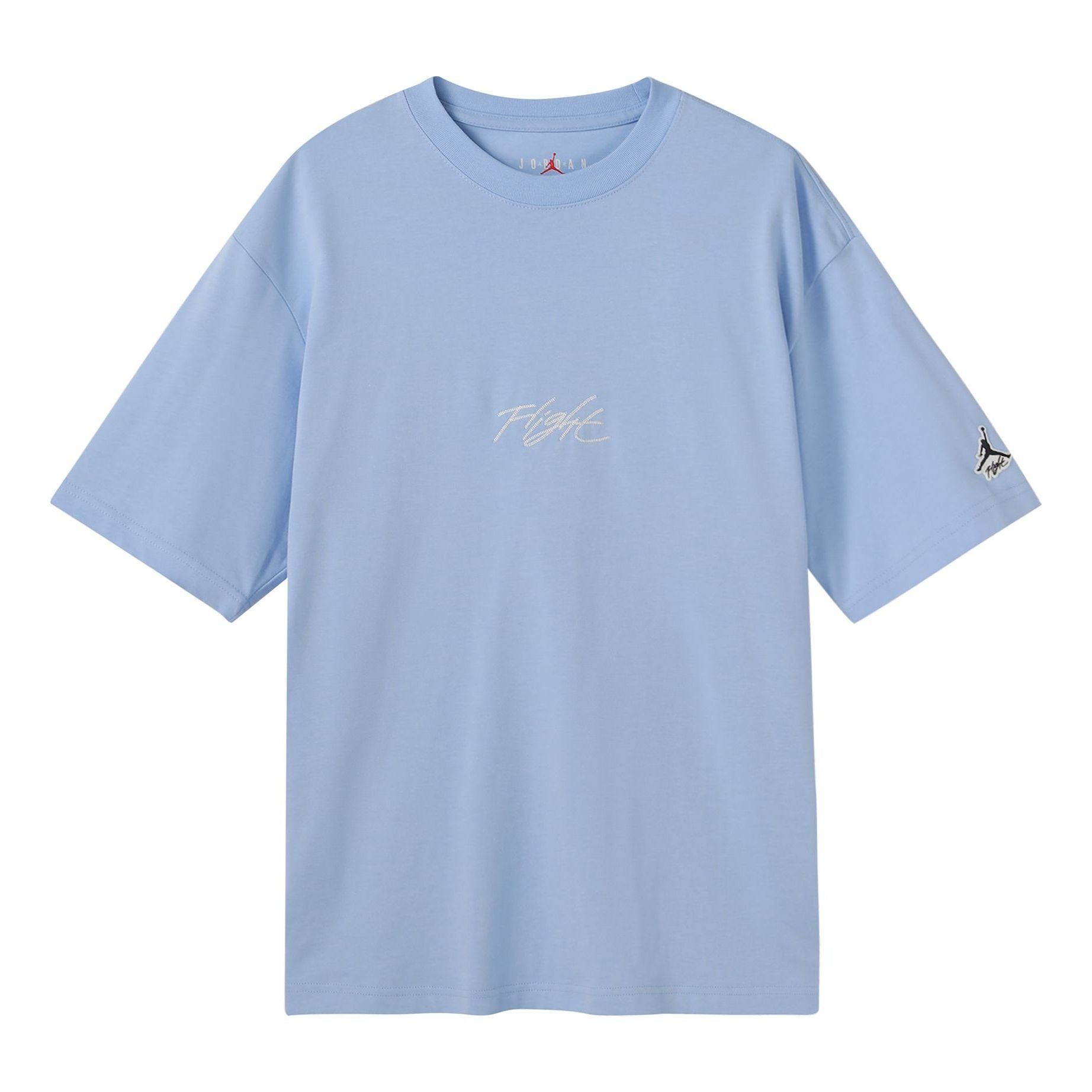 Men's Jordan Flight Essentials Embroidered Logo Sports Round Neck Short Sleeve Blue T-Shirt DA9890-4 - 1