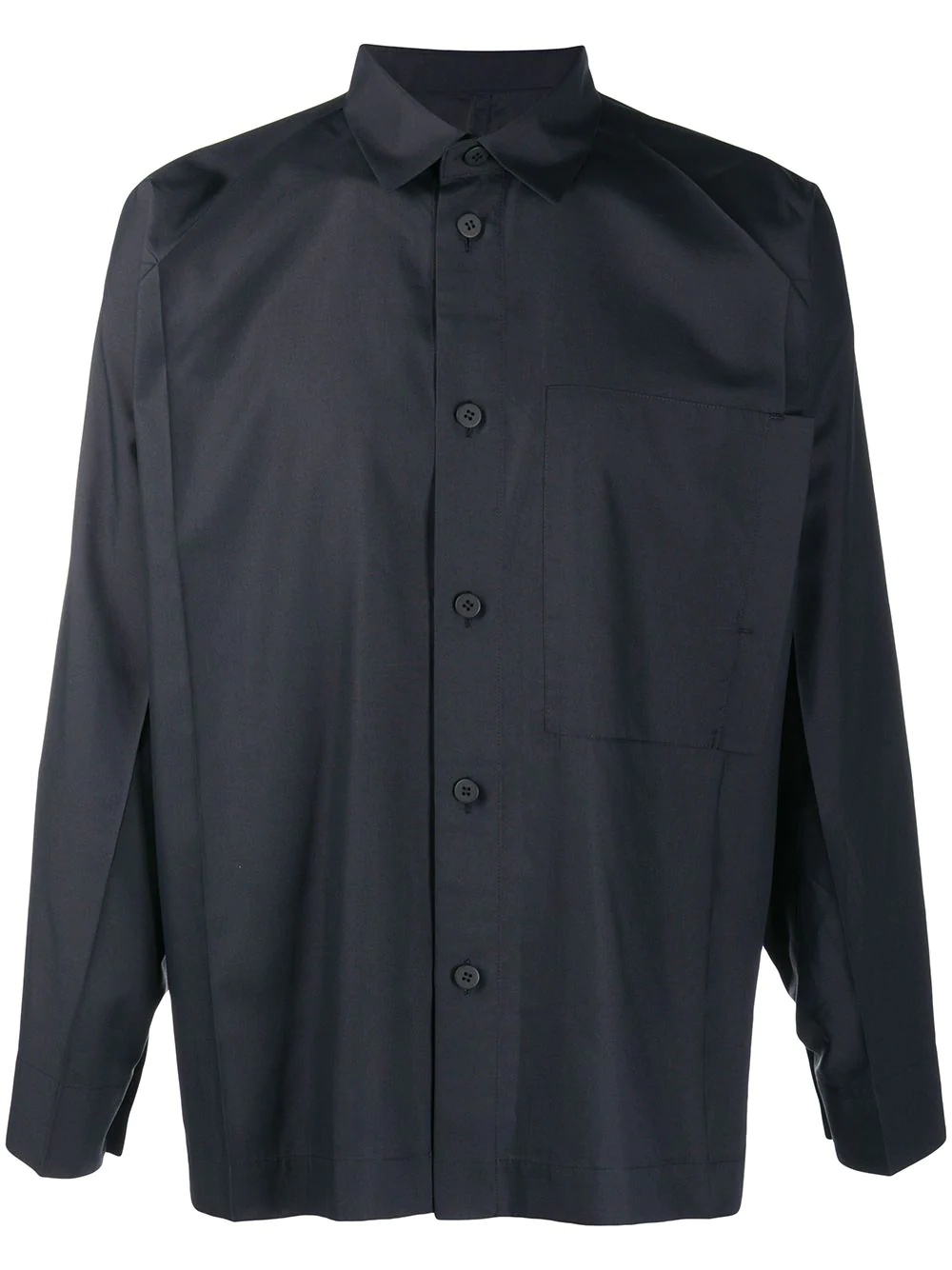 creased long-sleeved shirt - 1