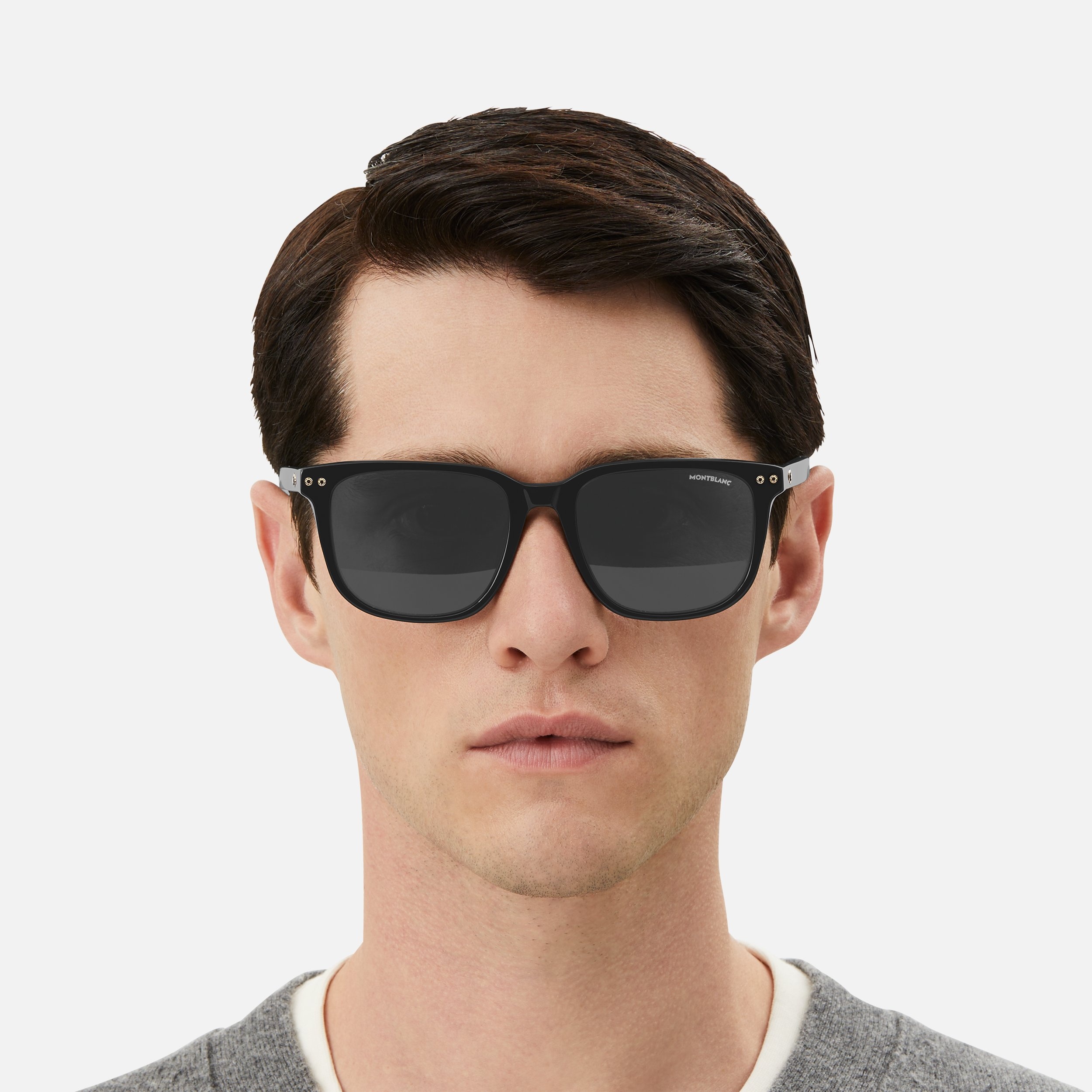 Squared Sunglasses with Black Colored Acetate Frame - 2