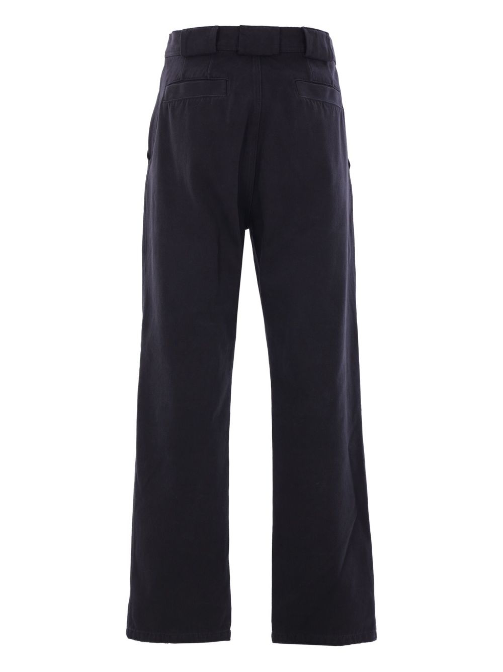 braided-knee cotton trousers - 2