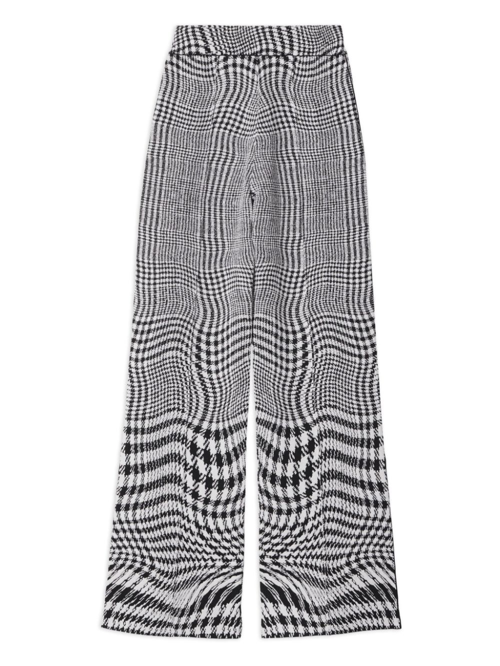 warped houndstooth jacquard wool-blend trousers - 6