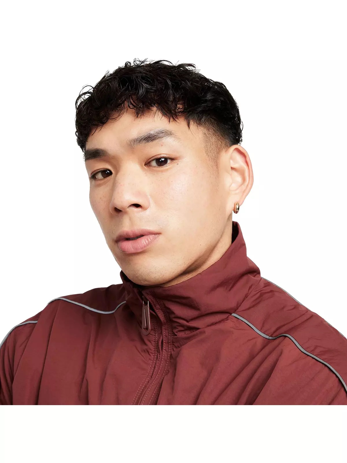 Men's Sportswear Solo Swoosh Woven Track Jacket - Dark Red - 3