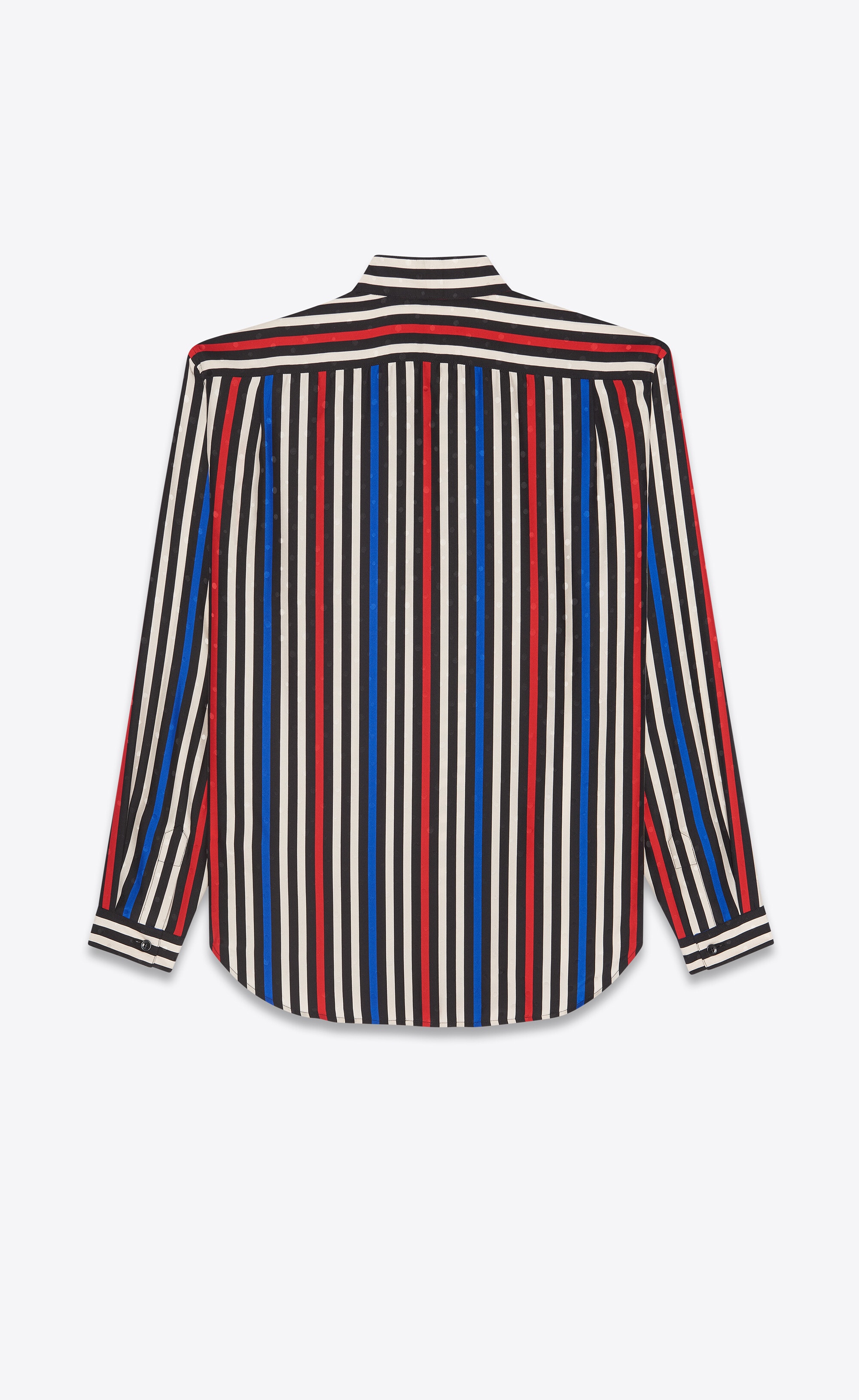 oversized shirt in matte and shiny striped silk - 2