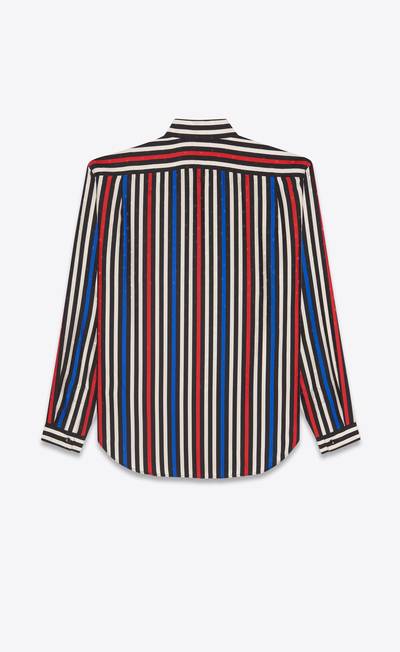 SAINT LAURENT oversized shirt in matte and shiny striped silk outlook