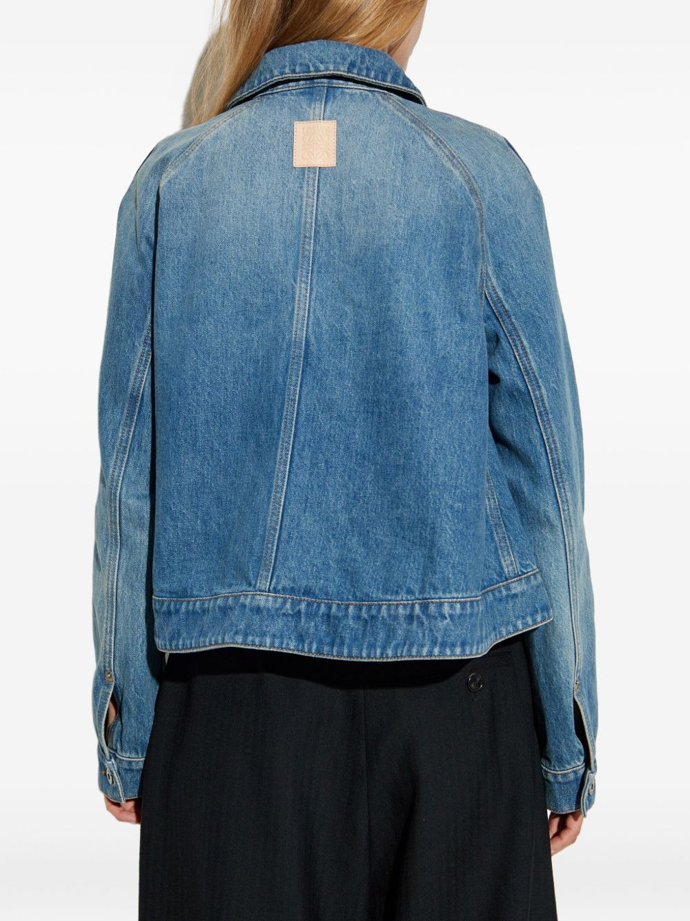 raglan-sleeve denim jacket - 4