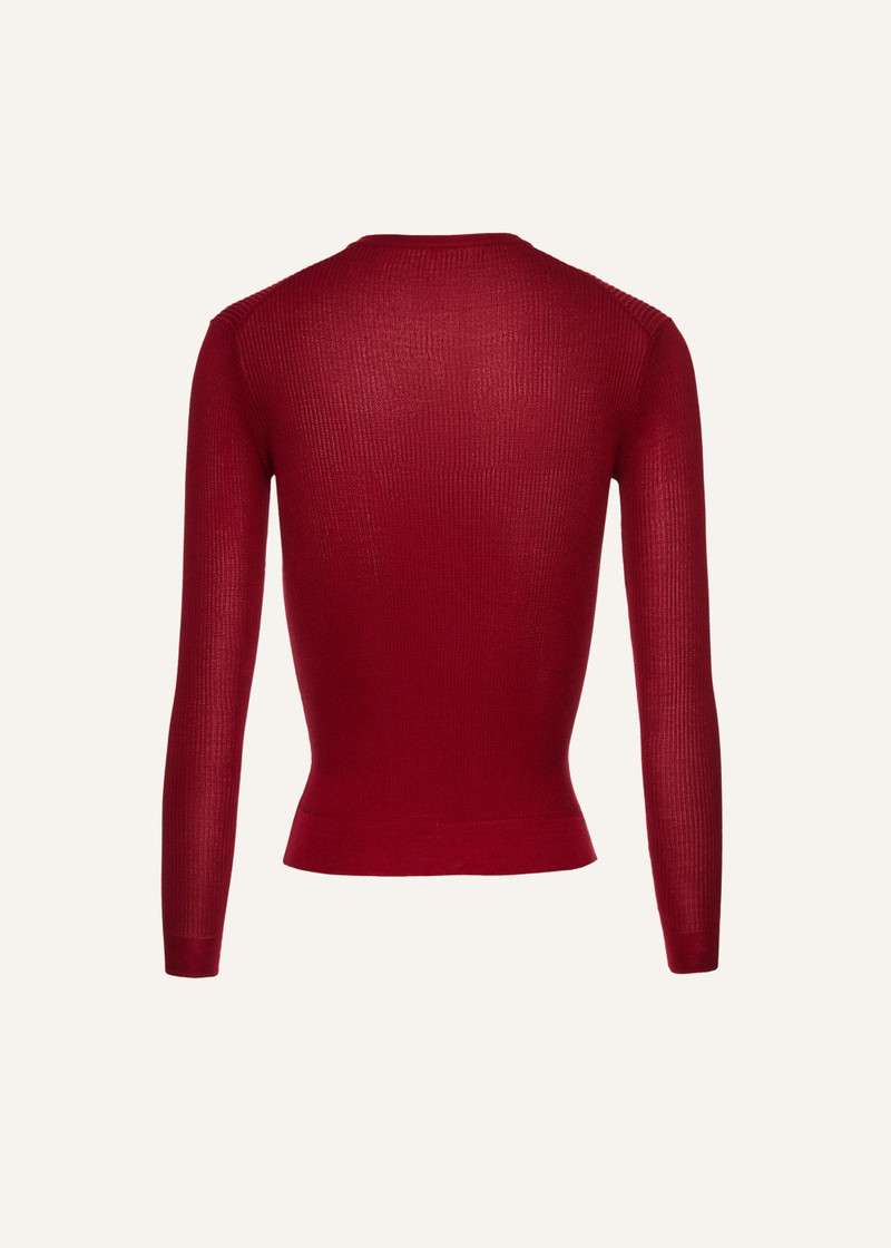 MAGDA BUTRYM Knitwear henley top in bordeaux outlook
