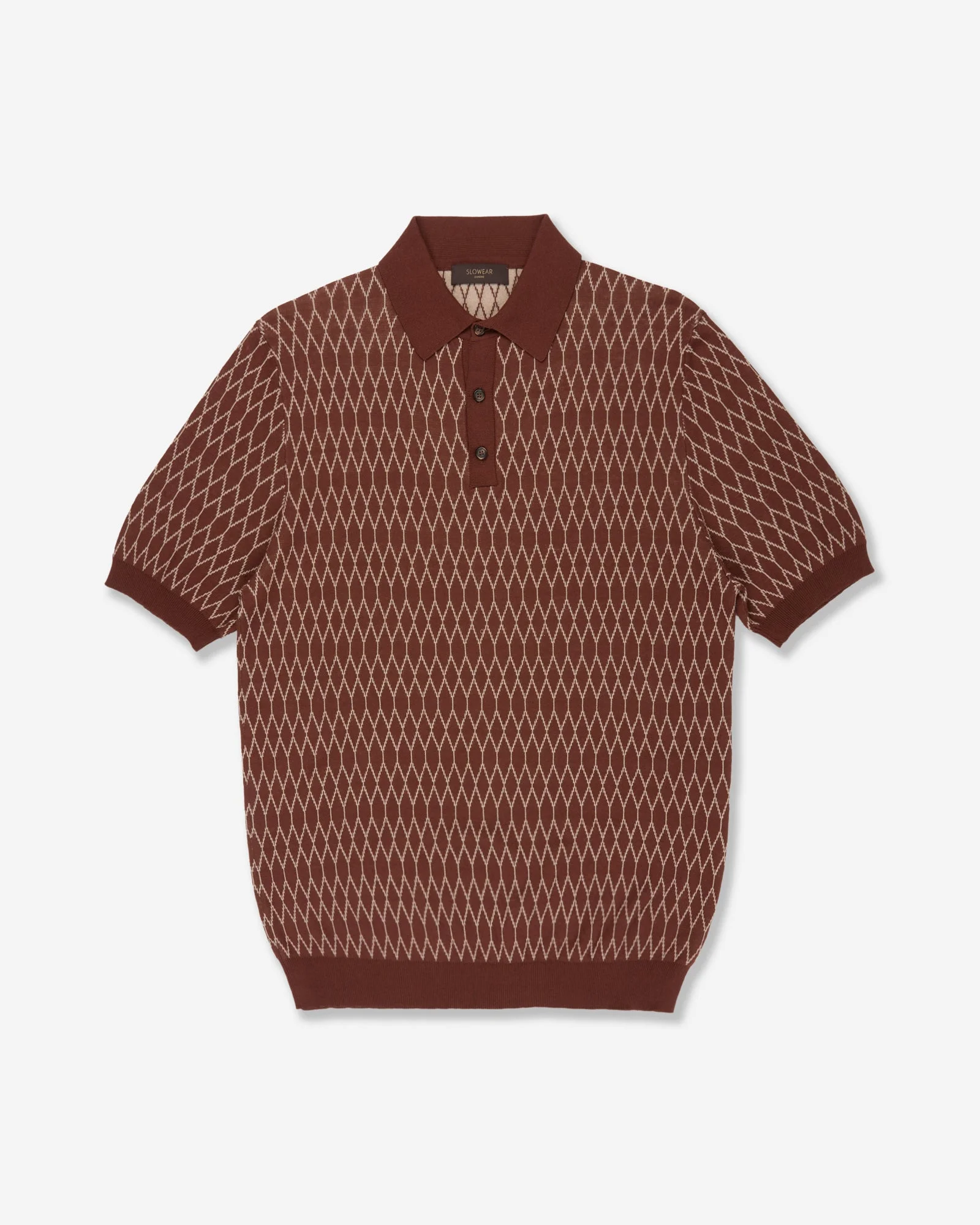 Slim fit cotton crepe polo shirt - 1