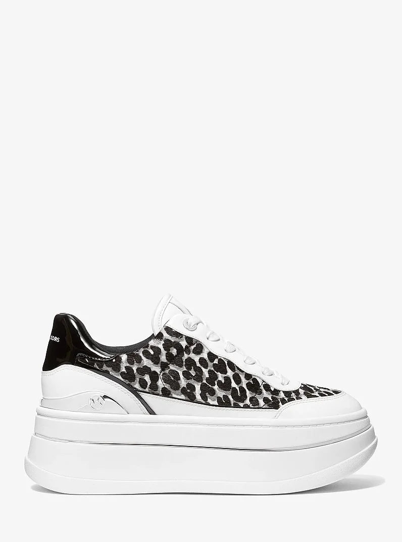 Hayes Leopard Print Calf Hair Platform Sneaker - 1