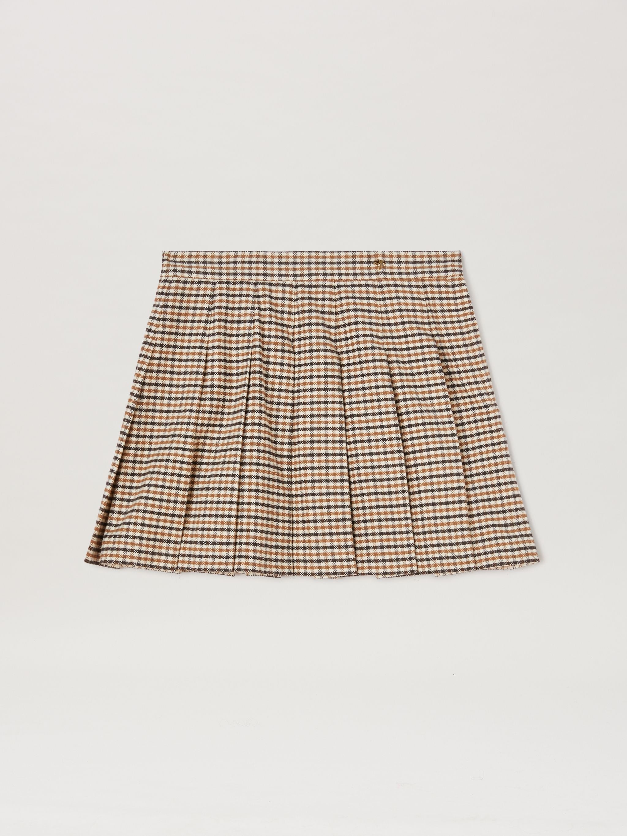 Micro Check Pleated Skirt - 1