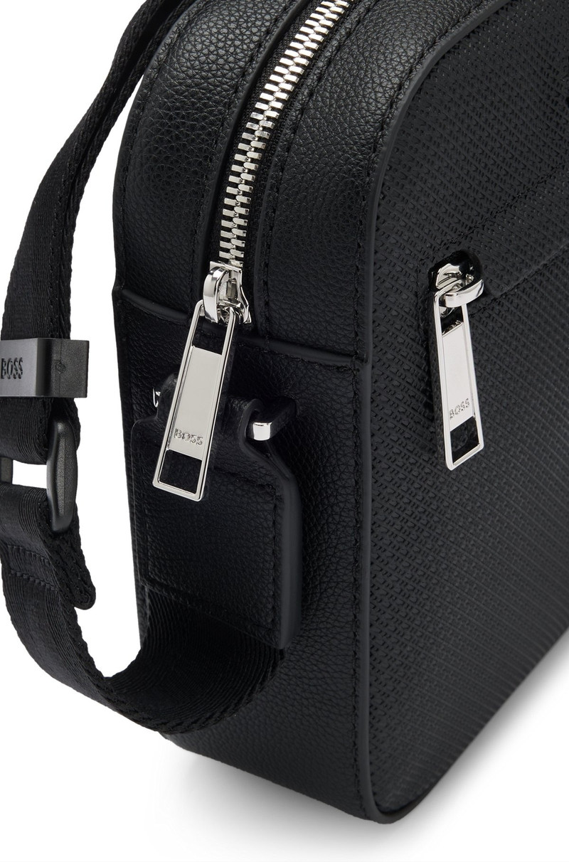 REPORTER BAG IN FAUX LEATHER WITH MONOGRAM-EMBOSSED PANELS 5