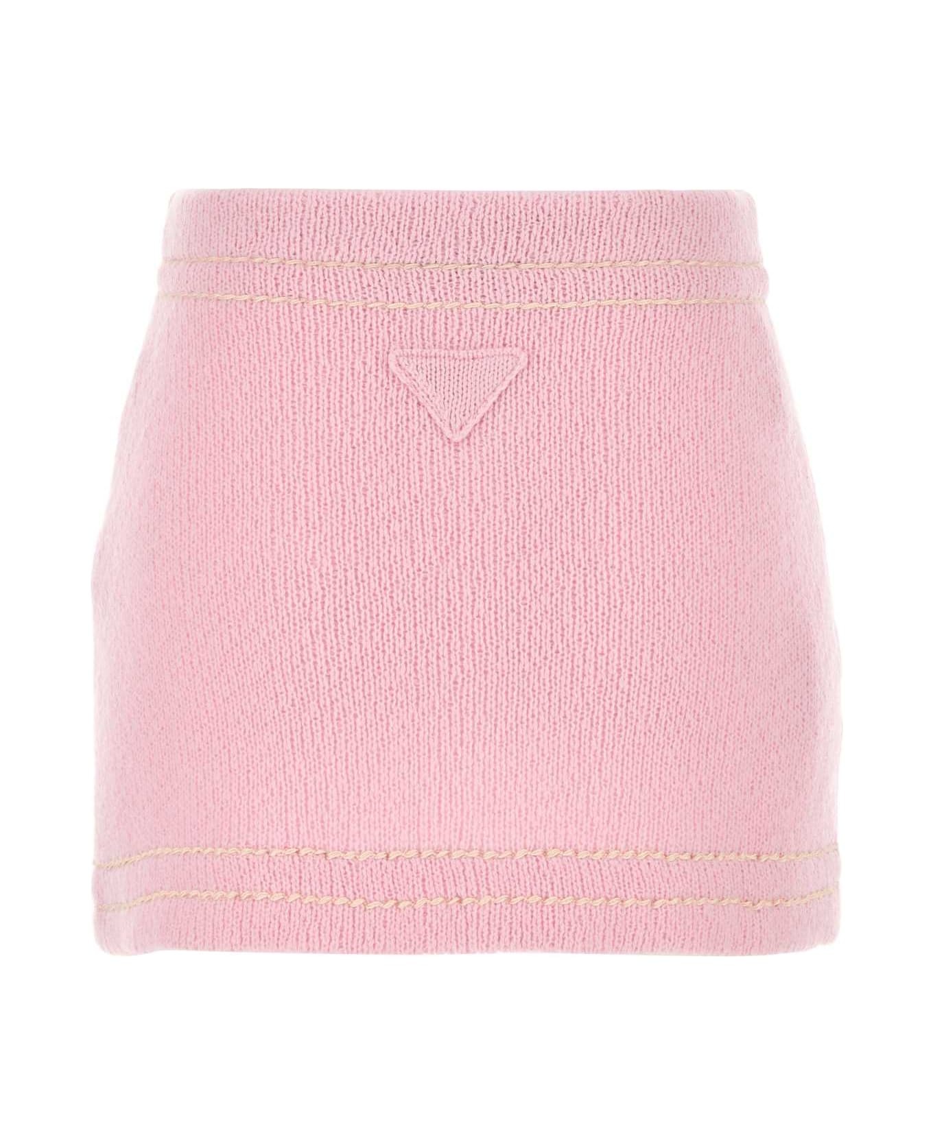 Pink Cashmere Mini Skirt - 2