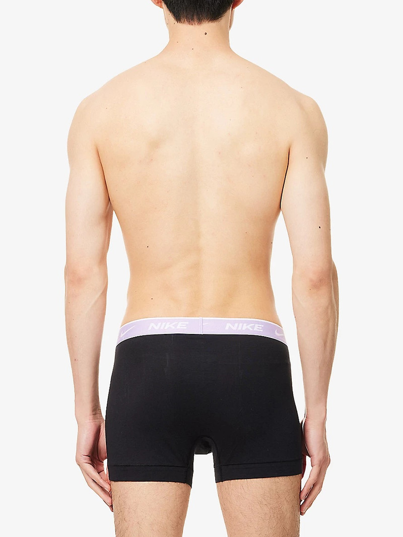 Nike Mid-Rise Branded-Waistband Pack of Three Stretch-Cotton Trunks outlook