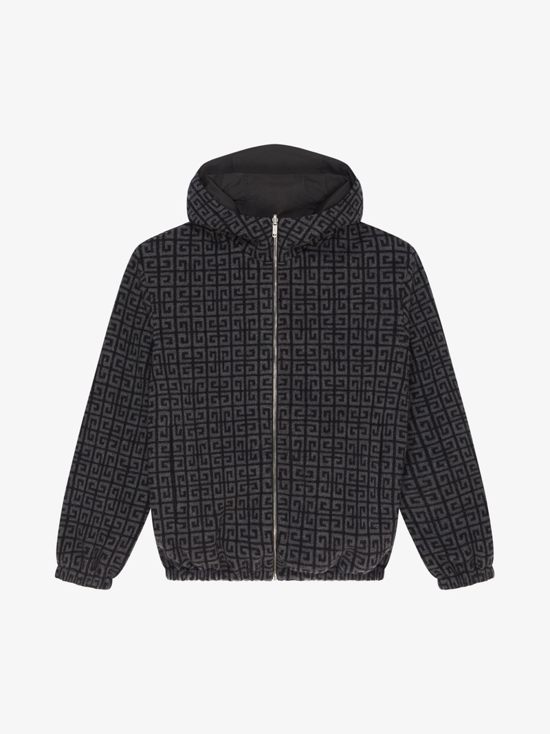4G REVERSIBLE ZIPPED HOODIE IN WOOL 5