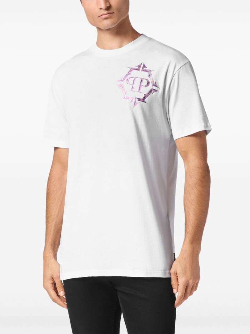 PHILIPP PLEIN Chrome logo-print T-shirt outlook