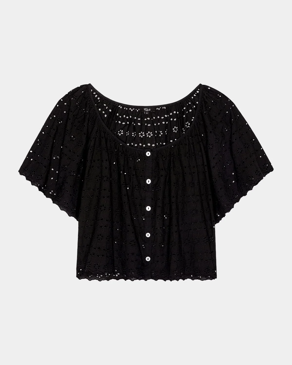 Miller Short-Sleeve Eyelet Top - 1