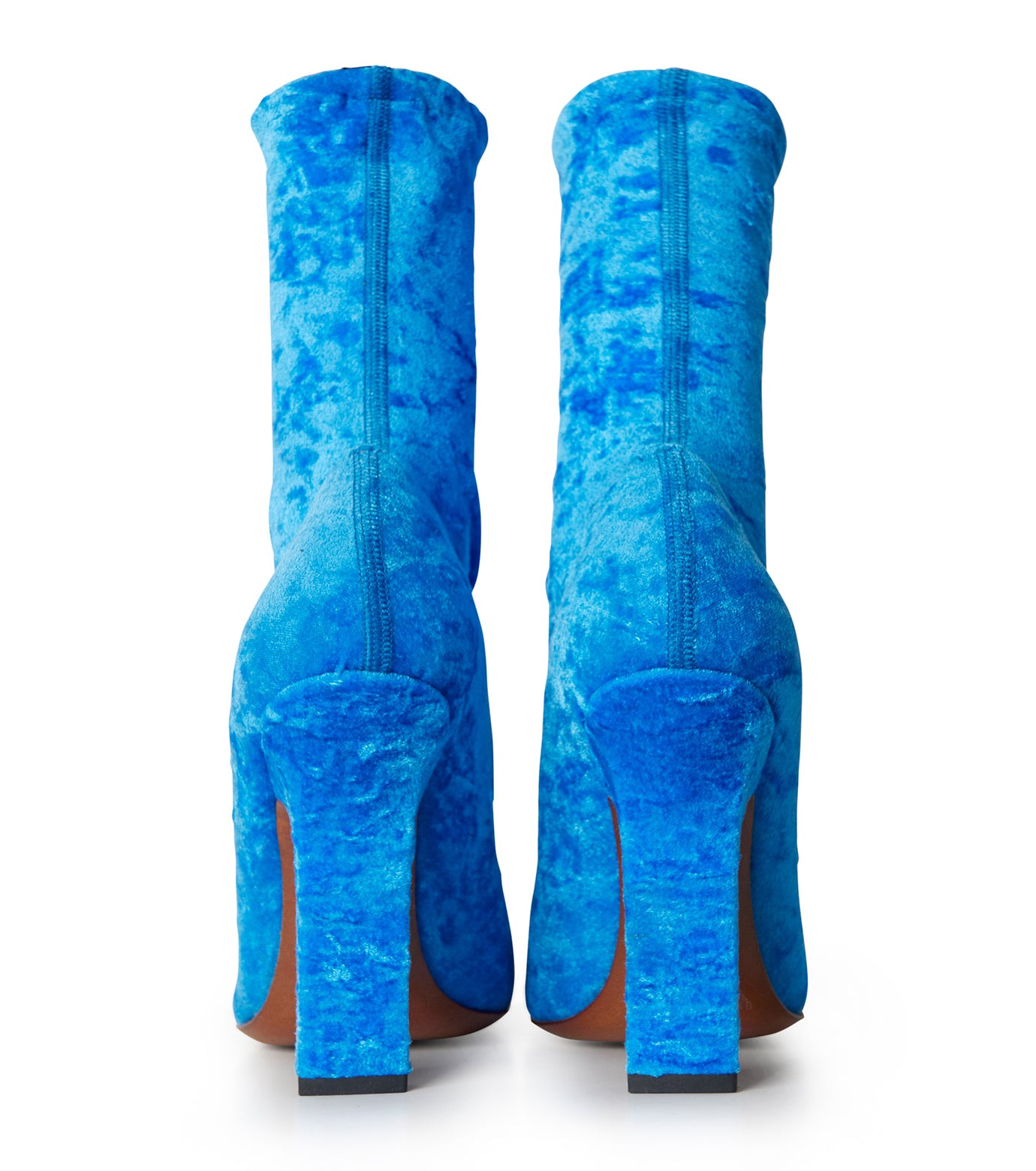 Velvet Boomerang Sock Ankle Boots - 4