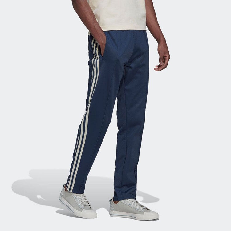 Men's adidas originals Stripe Logo Casual Sports Pants/Trousers/Joggers Autumn Blue HN1674 - 4